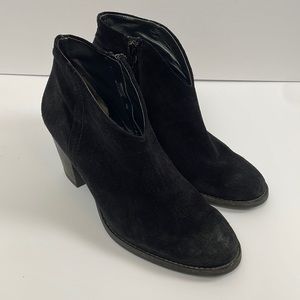 Black Suede Women's Ankle Boots - Classic Block Heel